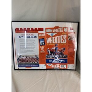 1988 Denver Broncos Wheaties Box‎ Uncut Sheet Framed NFL Champions Promo Print